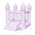 White Bounce House Bounce House for Kids 3-6 Blower Included Bouncy Castle with Slide Indoor Outdoor8.9ft L x 6ft W x 7.1ft H Toddlers Bouncy House with 100 Pastel Balloons
