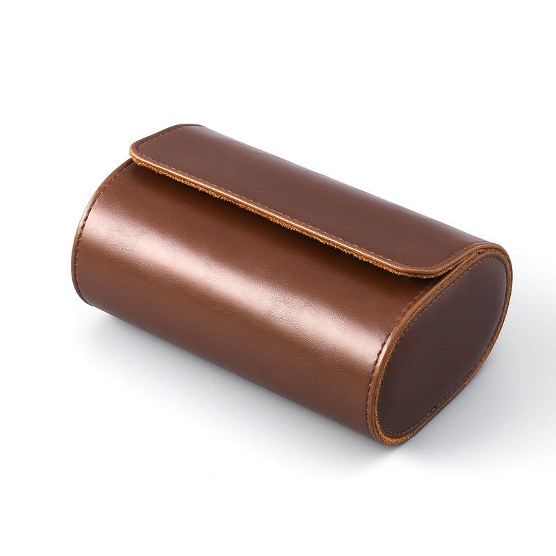 PU Leather 3-Slot Watch Storage Box
