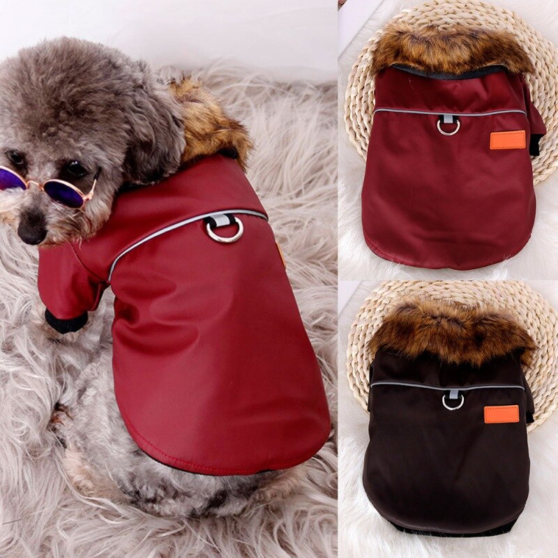 Reflective Warm Pet Fur Coat with Collar
