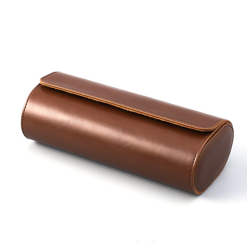 PU Leather 3-Slot Watch Storage Box
