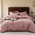 Cottonight Pink Velvet Comforter Set Twin Dusty Pink Bedding Comforter Set Solid Blush Pink Flannel Blanket Quilts Winter Warm Winter Thick Heavyweight Pink Velvet 3 Pcs Comforter Set for Twin Bed