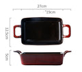 Retro Ceramic Binaural Baking Tray for Household Use