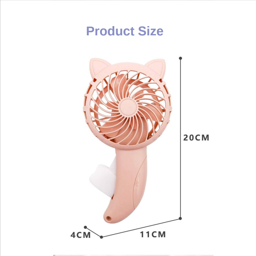 Lovely Cat Hand Press Mini Fan for Kids (Portable Toy)