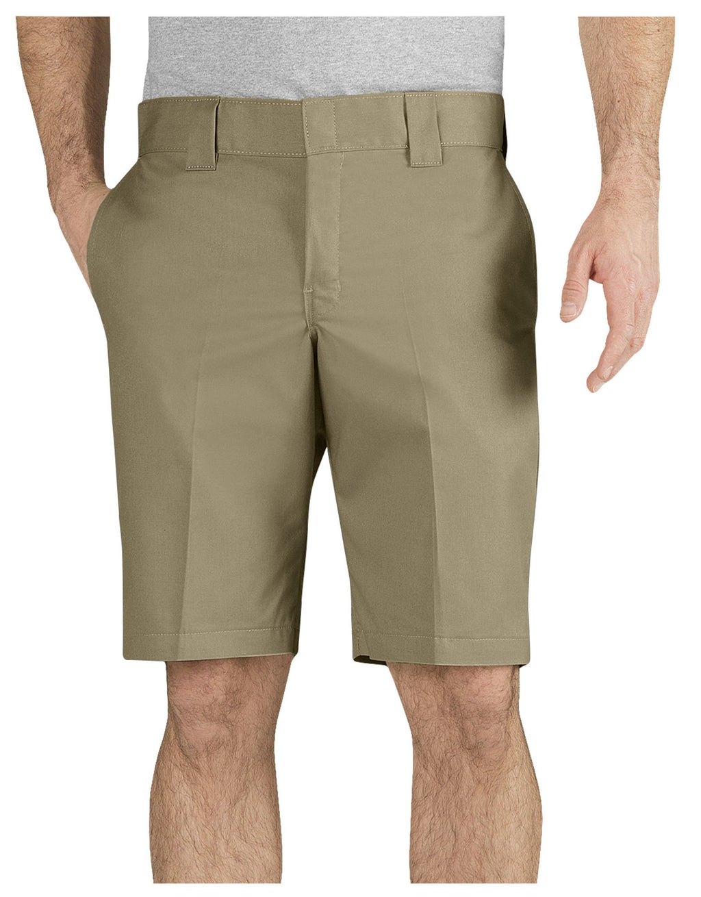 Dickies mens 11 Inch Slim Fit Stretch Twill Work flat front shorts Desert Sand 31 US